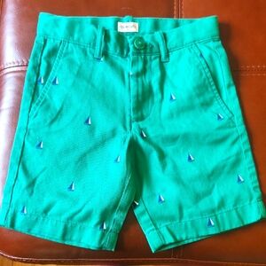 NWT Crewcuts Green Sailboat Patterned Boy's Shorts